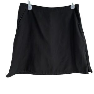 📦  Patagonia Black Athletic Skirt Size 8 - 3 Side Zippers, Zippered Pocket